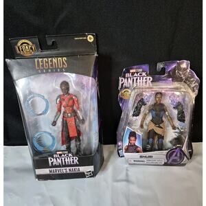 2 Marvel Legends Series Black Panther Nakia Action Figure and Shuri.
